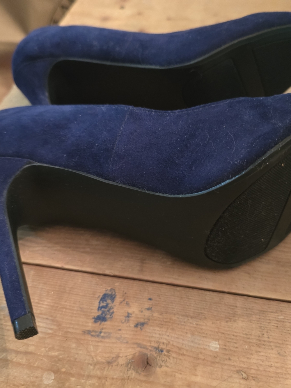 LC Lauren Conrad Navy Suede Pointed-Toe Pumps - Picture 4 of 5
